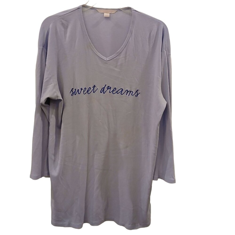Victorias Secret Sweet Dreams Long Sleeve Nightshirt Light Blue L #I-3